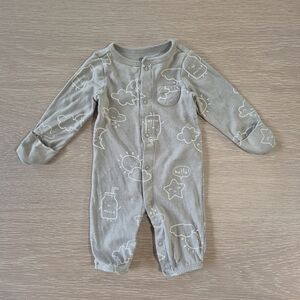 Newborn Baby Carter's Gray One Piece with Fun Print